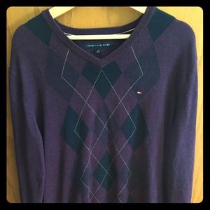 Tommy Hilfiger purple argile V-neck sweater
